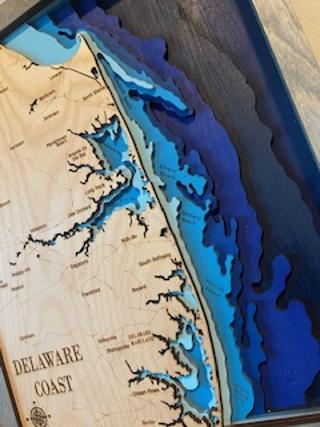 Delaware coastline layered map