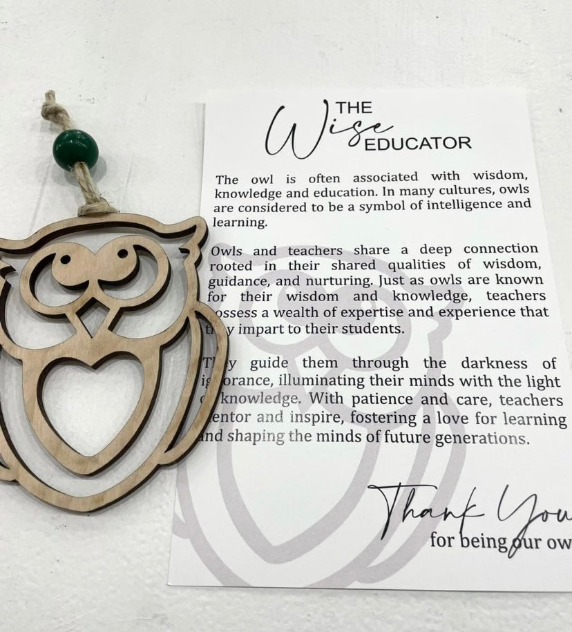The wise educator story card and ornament