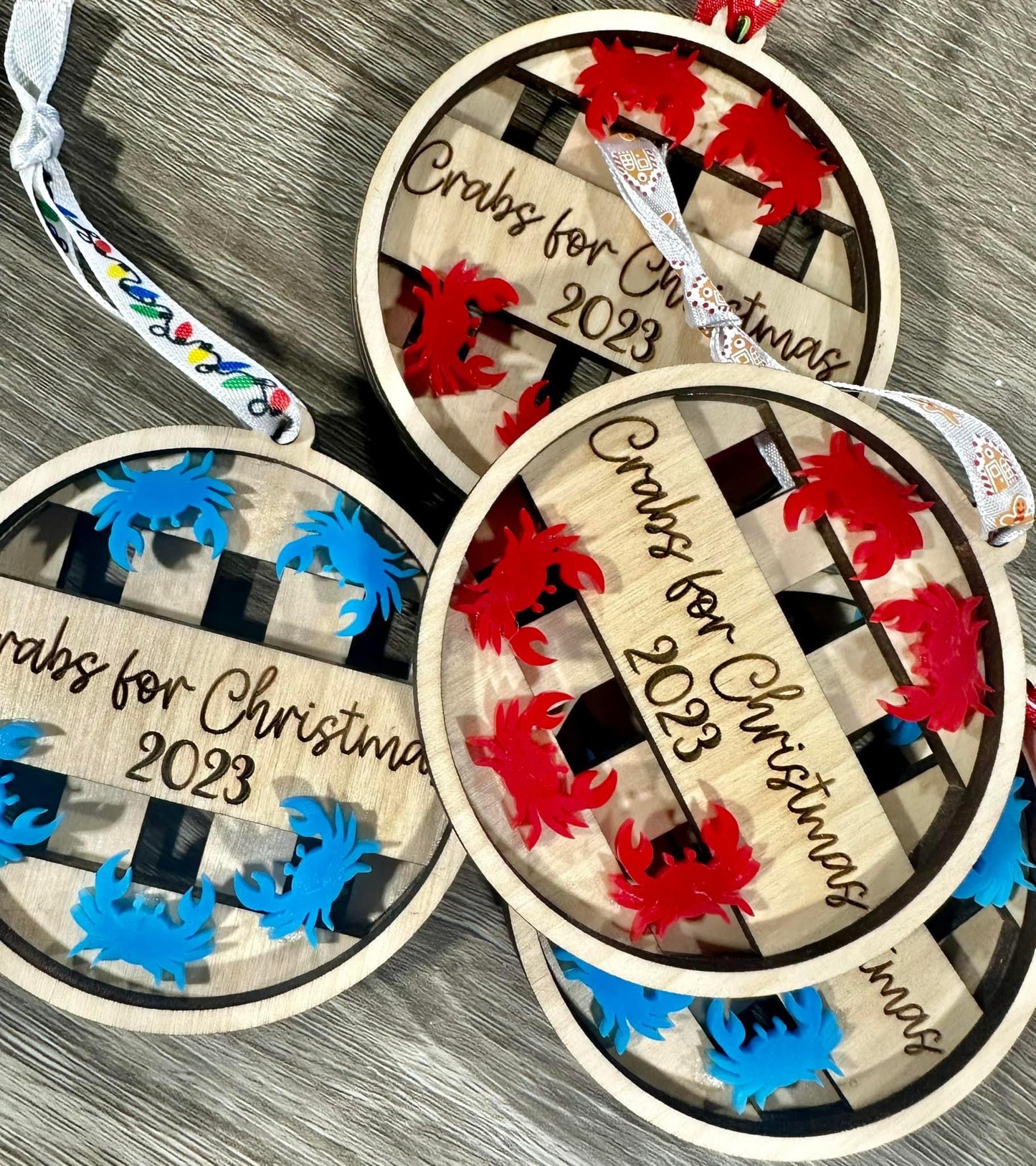 Crabs for Christmas ornament