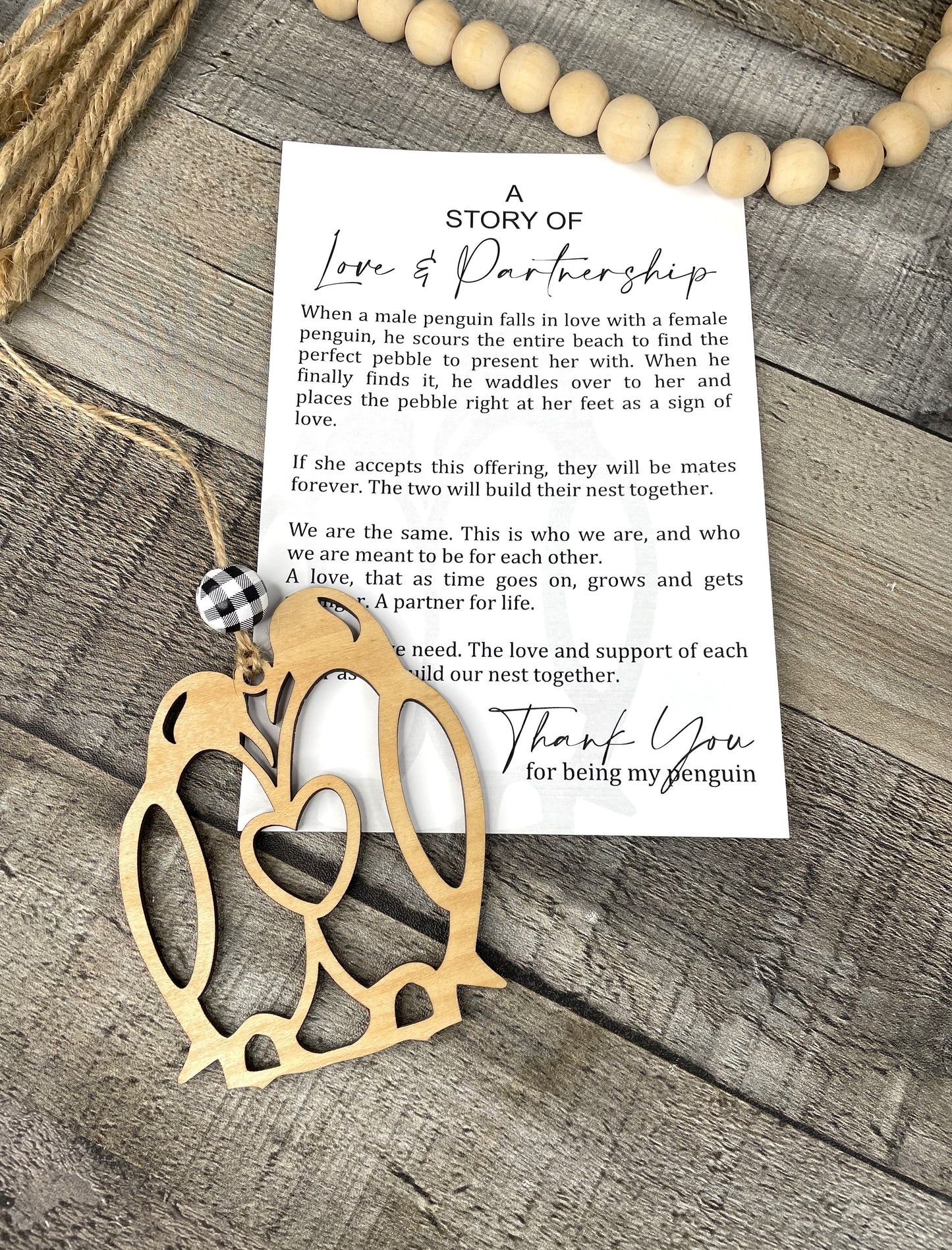 Love and Partnership Penguin Ornament