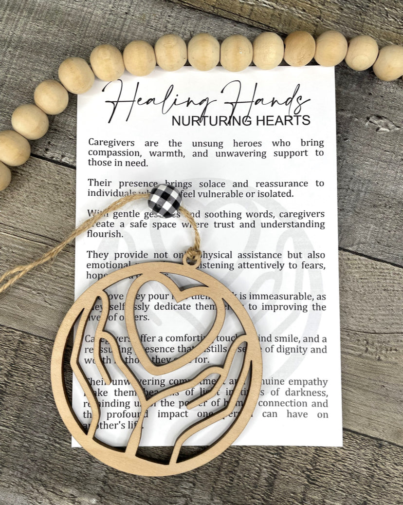 Healing hands caregiver story card and ornament