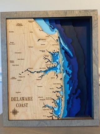 Large Delaware coastline Map