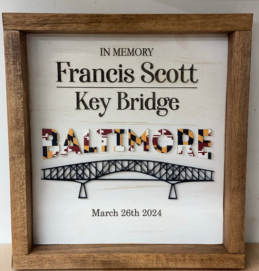 Francis Scott Key Bridge Memorial sign