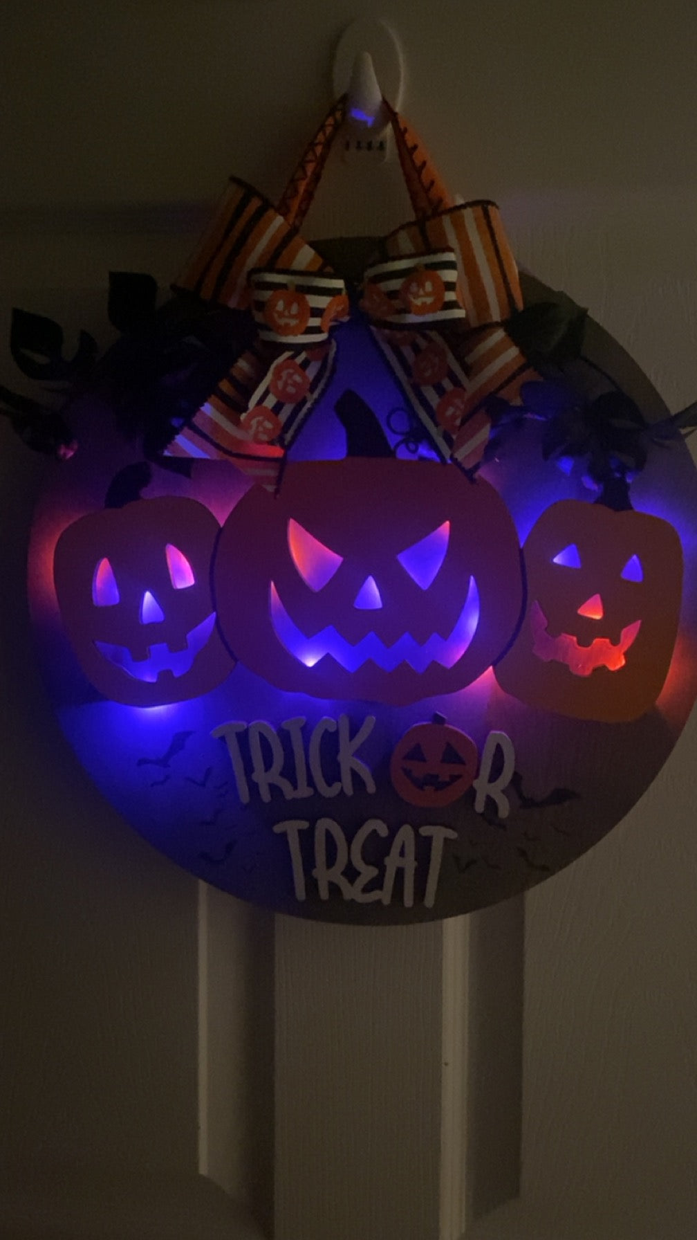 Light up Halloween door hangers
