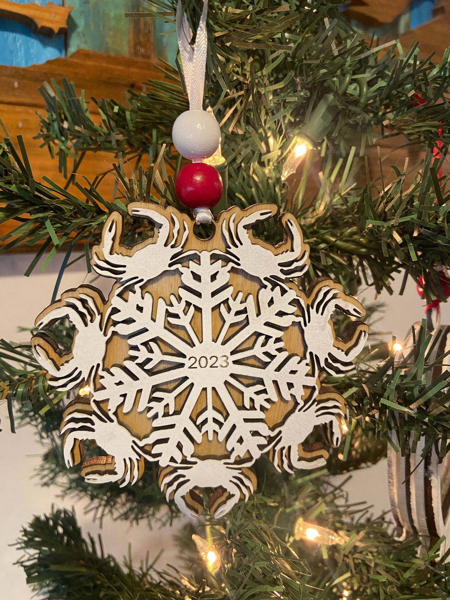 Crab snowflake ornament