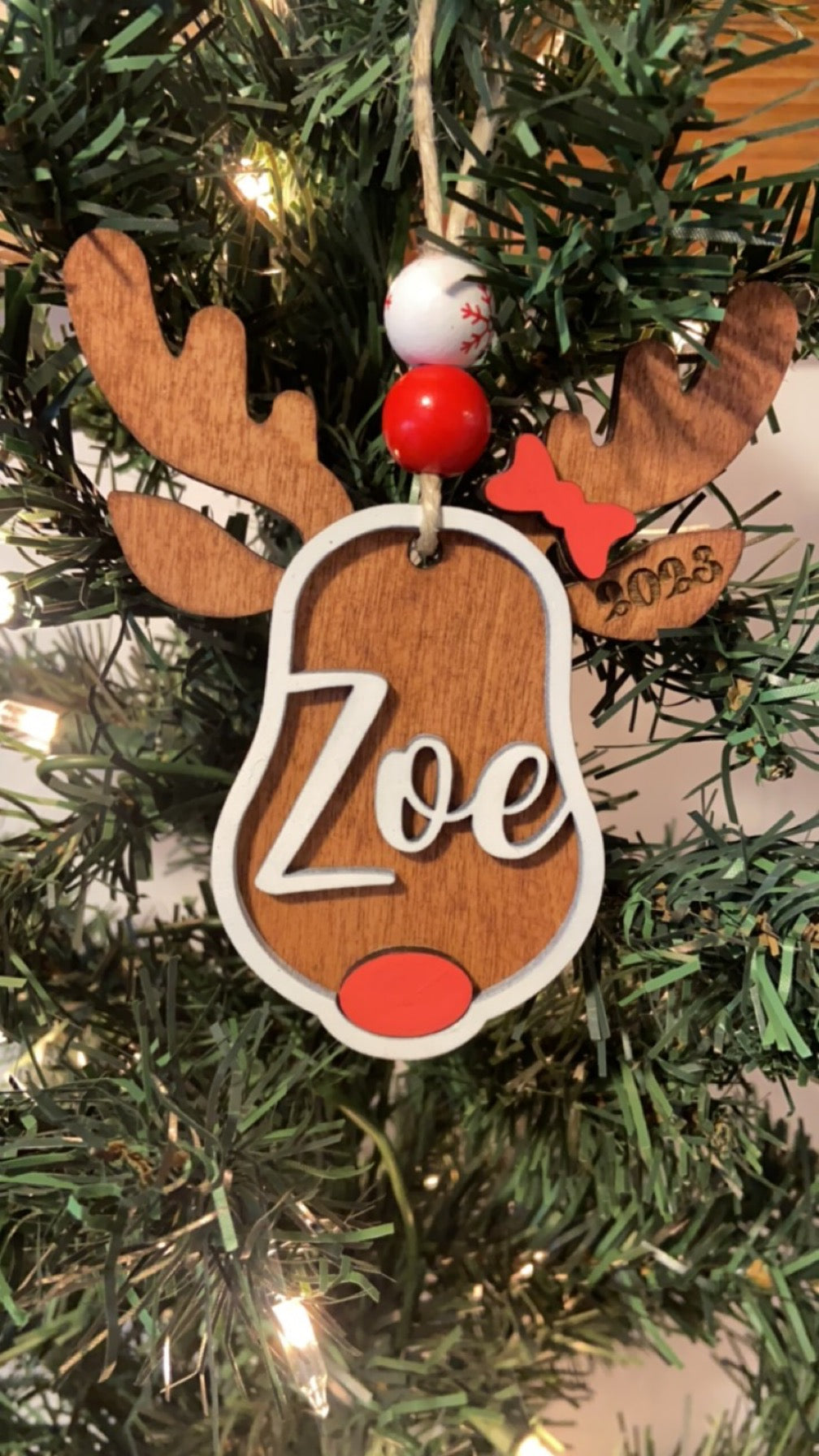 Personalized reindeer, ornaments