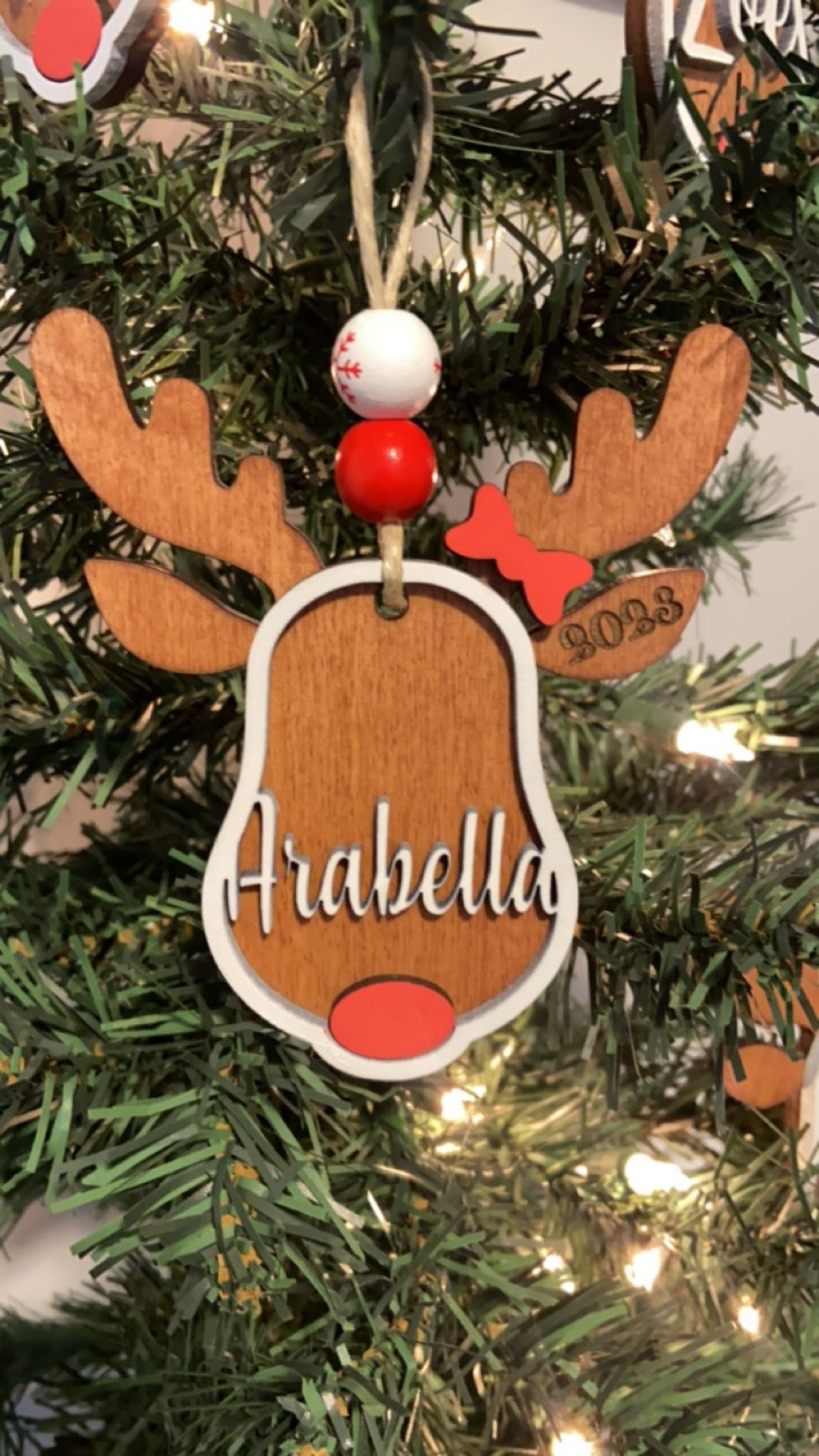 Personalized reindeer, ornaments