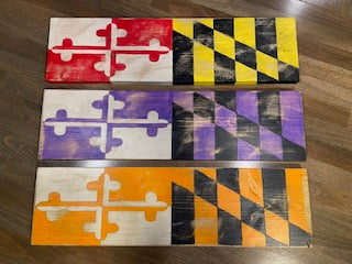 Set of 3 flags MD Ravens and O's