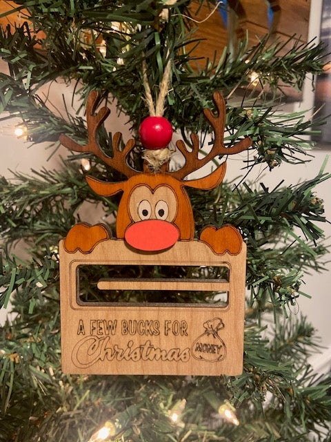 A Few bucks for Christmas money holder ornament Boy