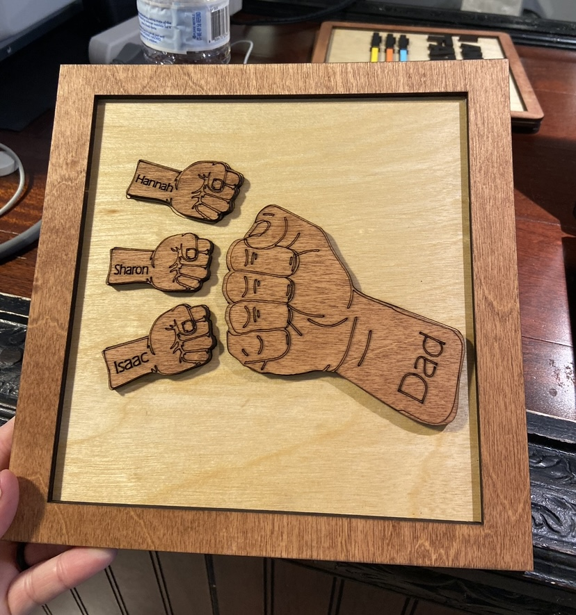 Fist bump personalized frame