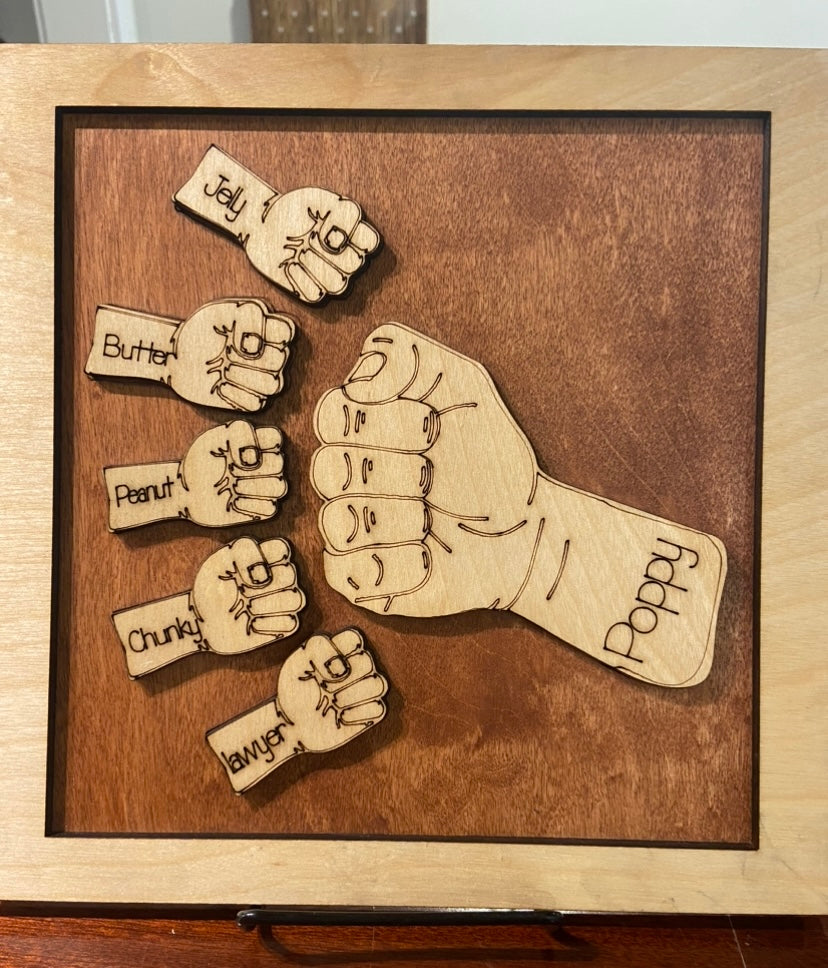 Fist bump personalized frame