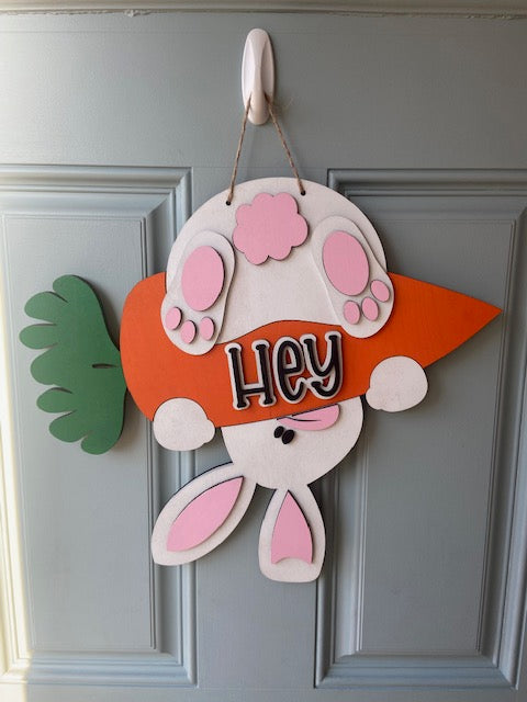 Easter Bunny Hey door hanger