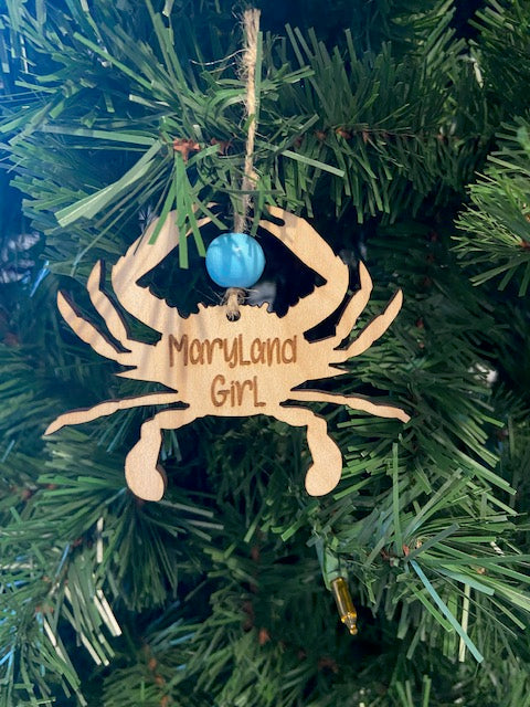 Maryland Girl wood ornament