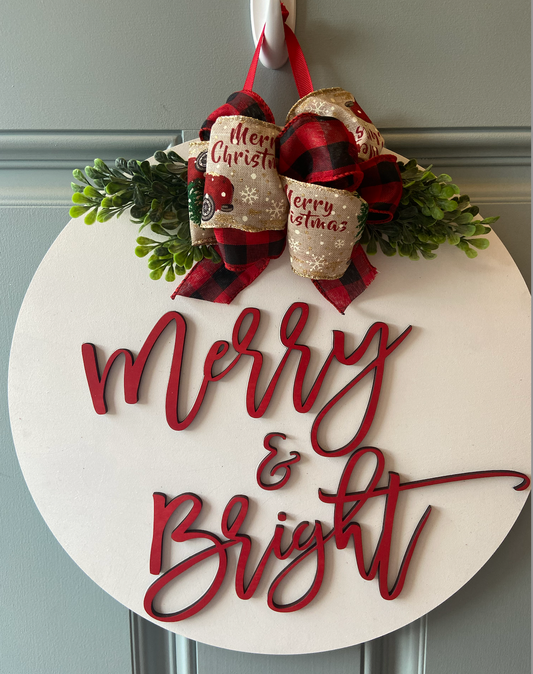 Merry and Bright Door Hanger