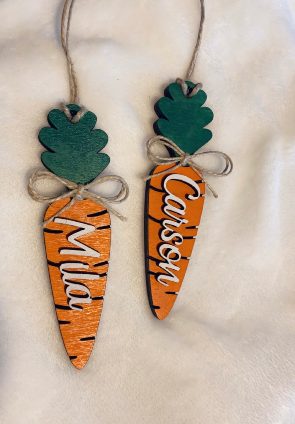 Personlized Carrot Easter Basket Tags