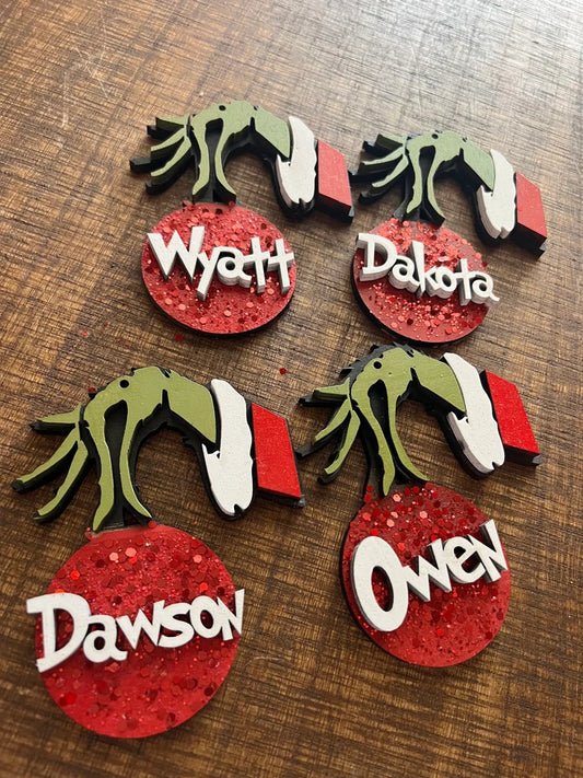 Personalized Grinch Ornaments