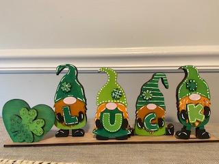 Reversable gnome shelf sitter valentine's day / St patty's day